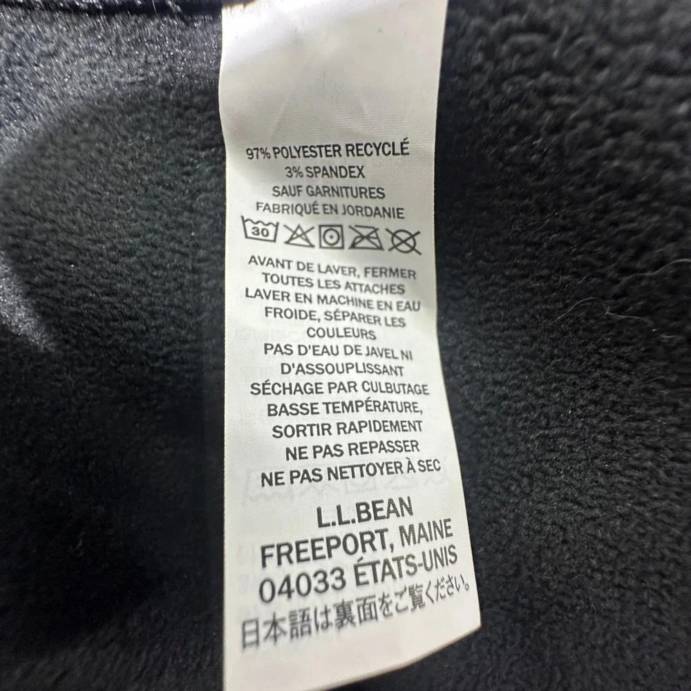 LL Bean Mens Windproof Softshell Jacket Black XXXL 3XL Tall Ripstop Full Zip